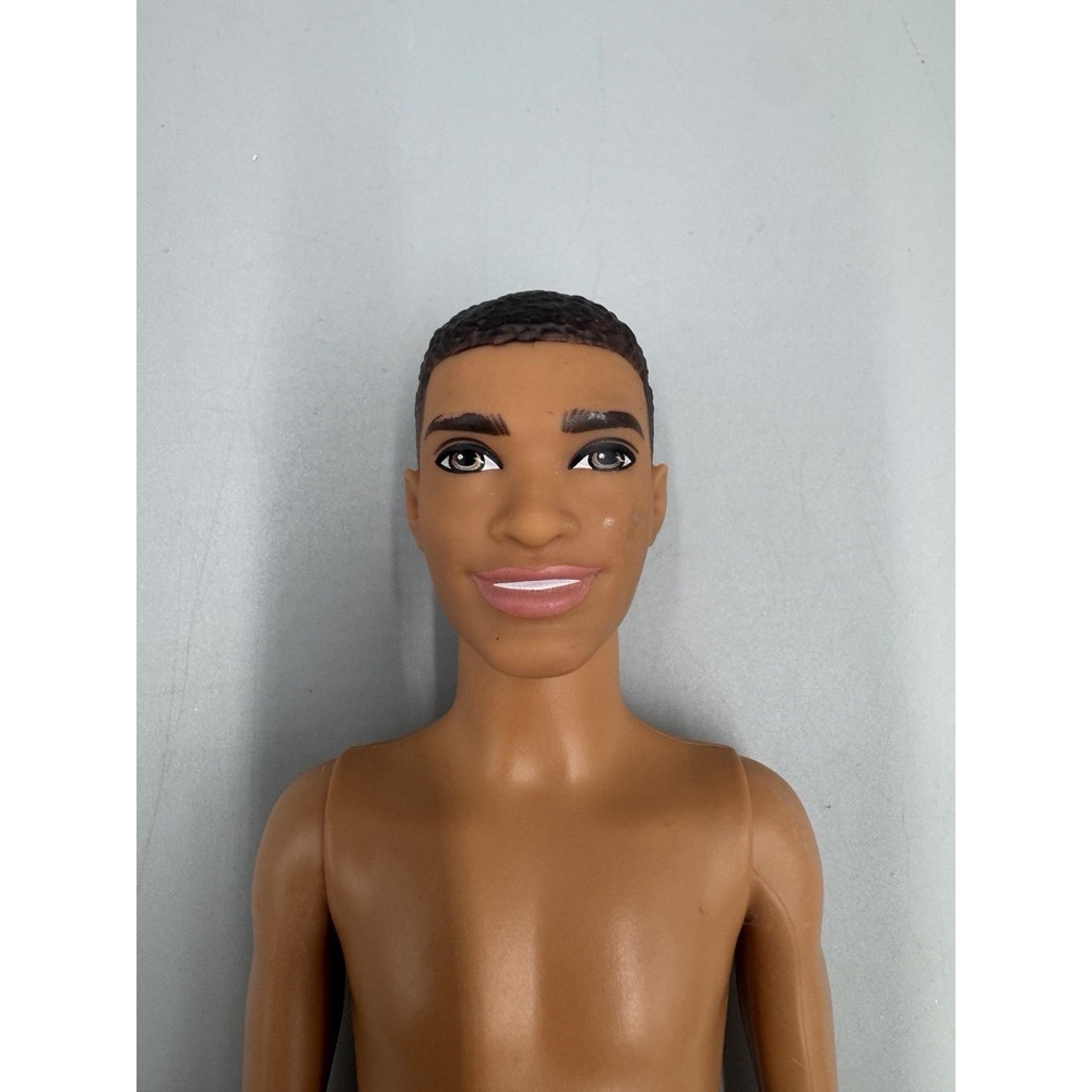 2017 Ken Doll Nude African American Molded Hair Smiling